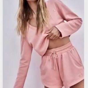 Pink for love and lemons sweatshirt and shorts set
